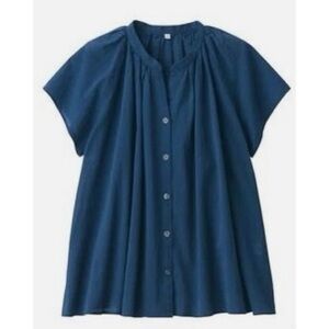 NWT Muji High-Twist Veil French Sleeve Blouse